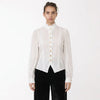 Satin-finish Victorian Button-up Top
