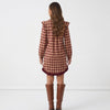 Apple Cider Mood Plaid Ruffle Shirt Mini Dress