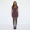 Polka Party Cutout Tie-Neck Mini Dress