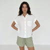 Weekend Away Rolled Sleeve Button-up Top
