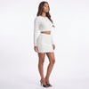 Sweet Talk Cable-Knit Cropped Sweater Skirt Set