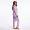 Contrast Piping Button Down Top and Pants Loungewear Set