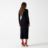 Ruched Slit Long-Sleeve Bodycon Dress