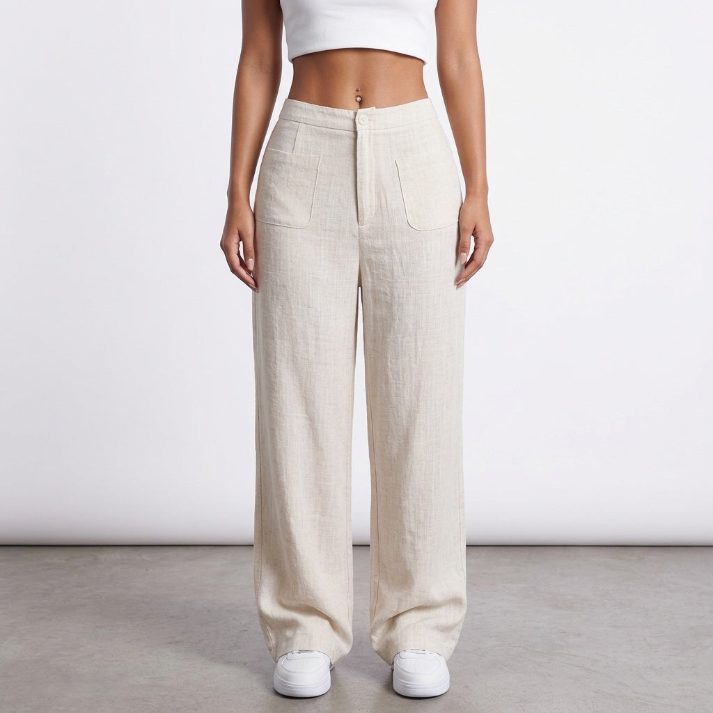 Easy Does It Linen-Blend Wide-Leg Pants
