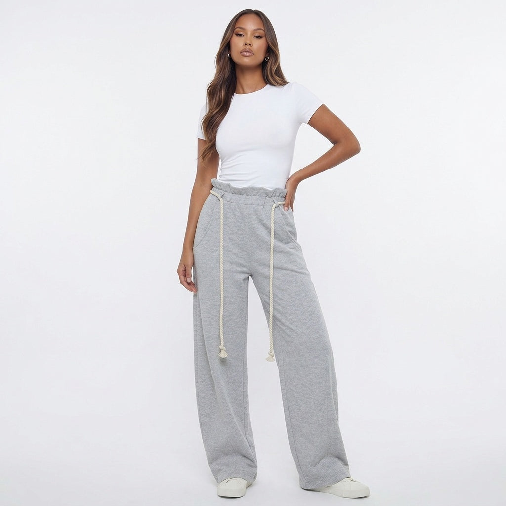 Harbor Hour Rope-Waist Wide-Leg Pants