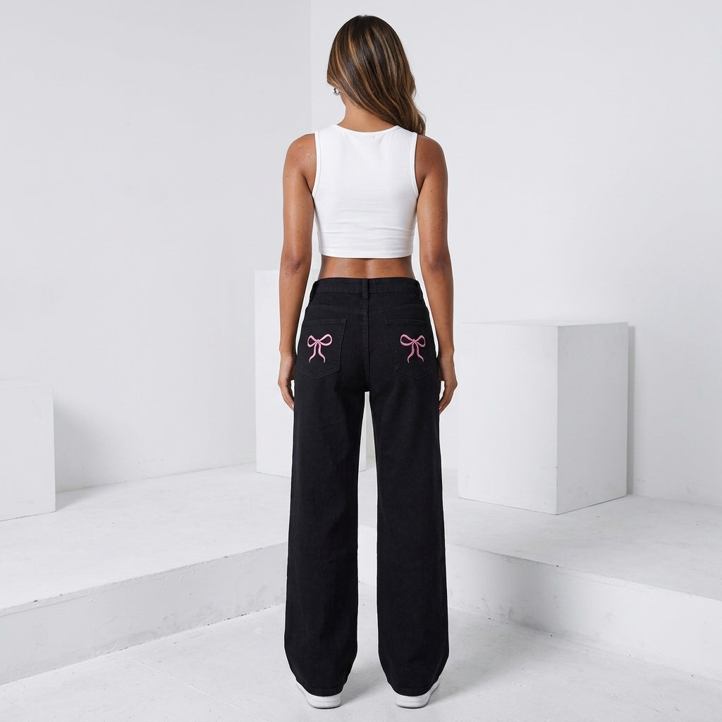 Bowline Black Wide-Leg Pants