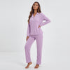 Contrast Piping Button Down Top and Pants Loungewear Set