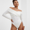 High Standards Off-Shoulder Long Sleeve Bodysuit