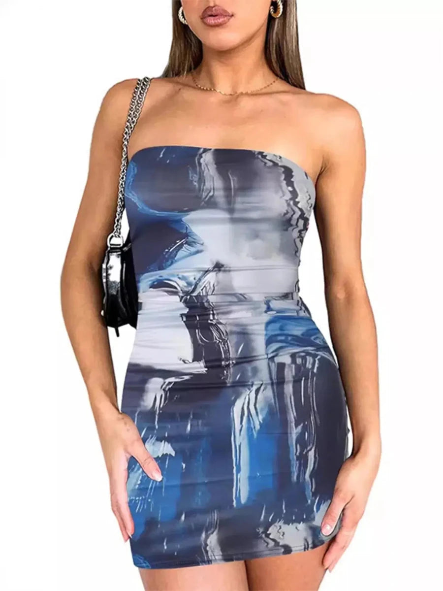 Tie - dye Mirage Bodycon Mini Dress - Lustreve