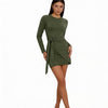 Quiet Storm Primrose Wrap-Tie Bodycon Mini Dress