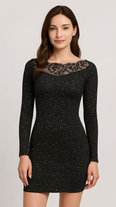 Aurelia Twilight Lace Sequin Dress