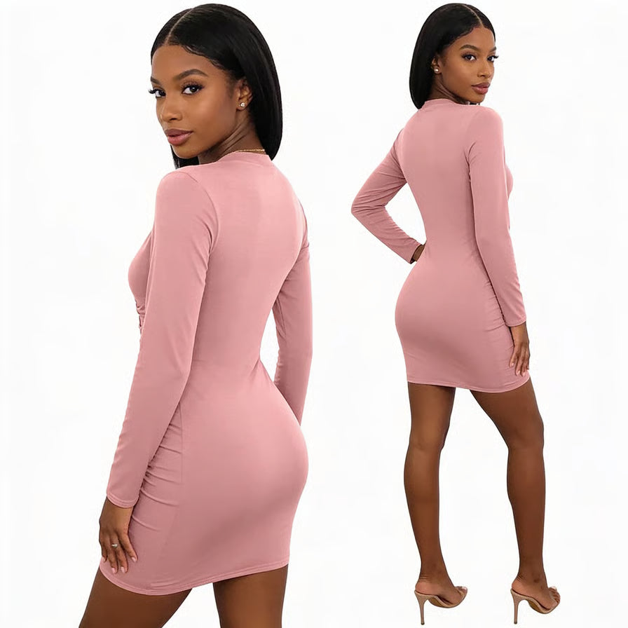 Quiet Storm Primrose Wrap-Tie Bodycon Mini Dress