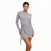 Quiet Storm Primrose Wrap-Tie Bodycon Mini Dress