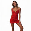 Round zipper bag hip sexy strap dress