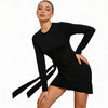 Quiet Storm Primrose Wrap-Tie Bodycon Mini Dress