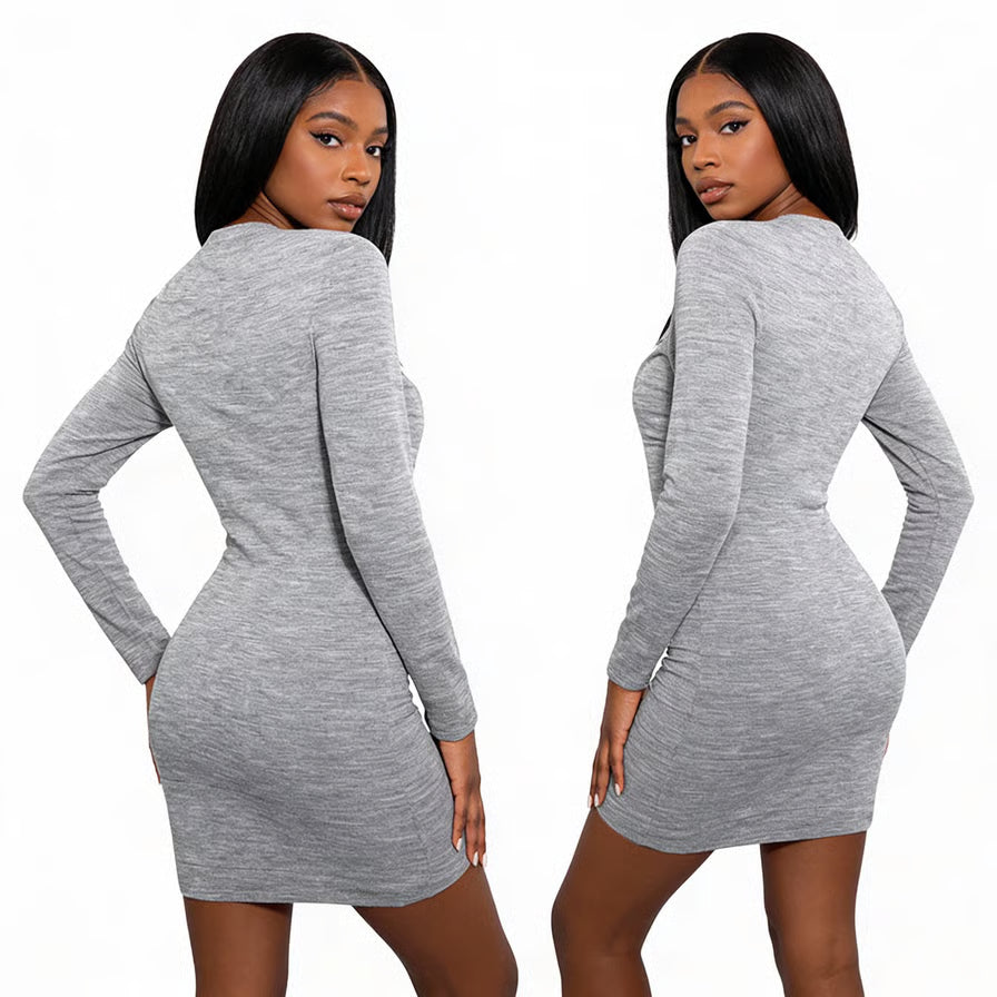 Quiet Storm Primrose Wrap-Tie Bodycon Mini Dress