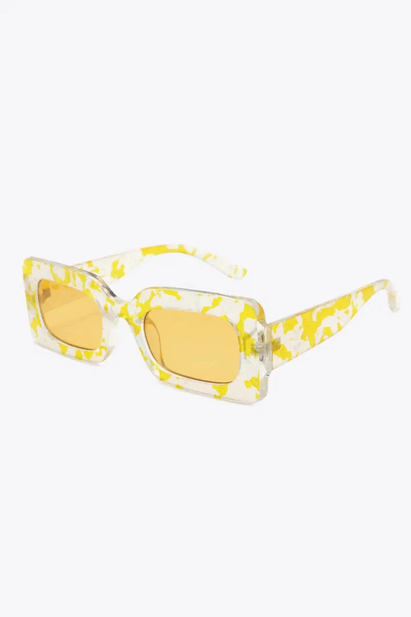 Tortoiseshell Rectangle Polycarbonate Sunglasses - Lustreve