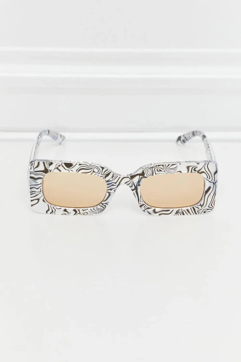 Tortoiseshell Rectangle Polycarbonate Sunglasses - Lustreve
