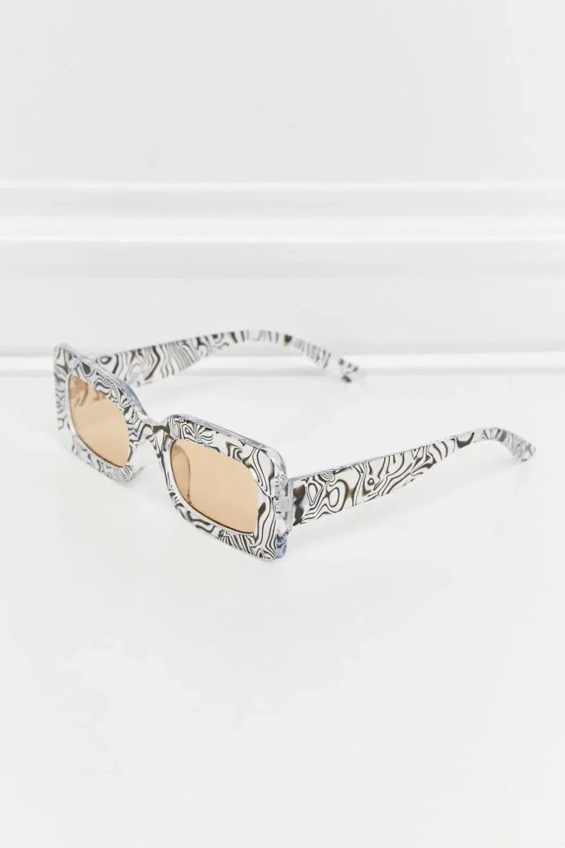 Tortoiseshell Rectangle Polycarbonate Sunglasses - Lustreve