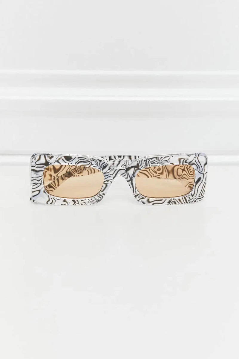 Tortoiseshell Rectangle Polycarbonate Sunglasses - Lustreve