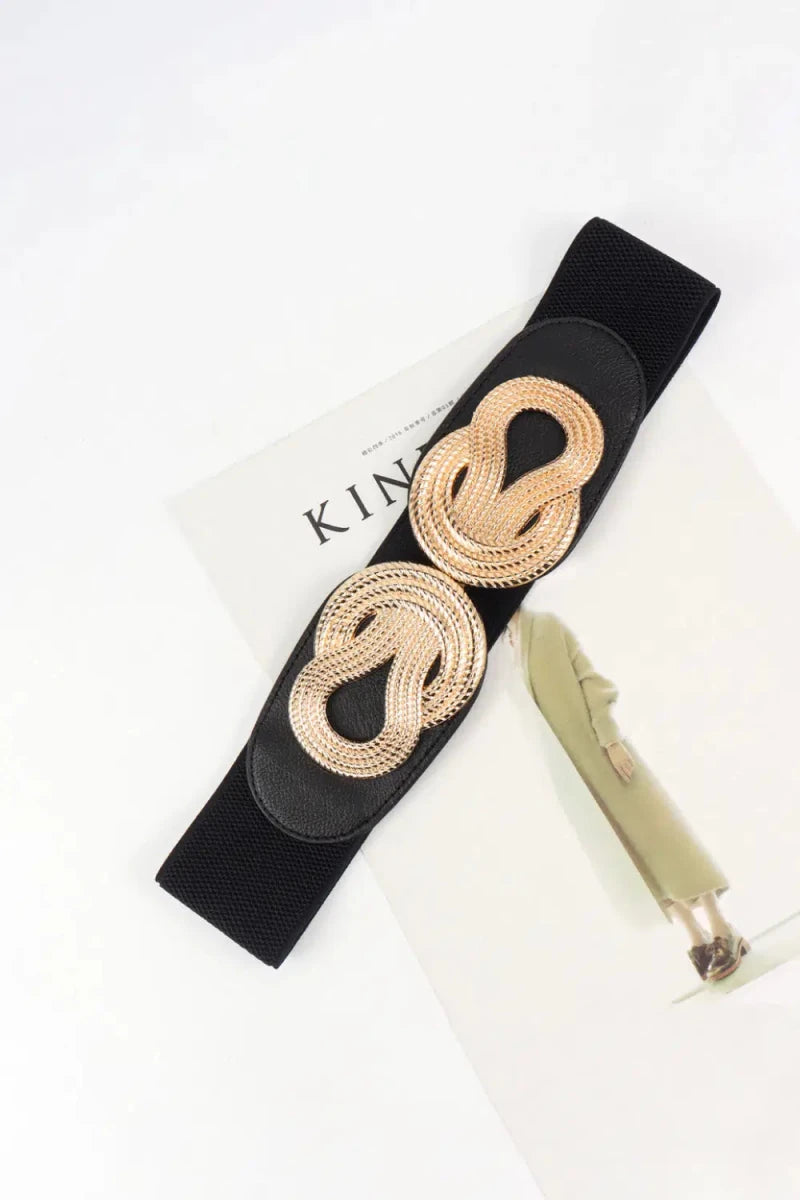 Twisted Alloy Buckle Wide Belt - Lustreve