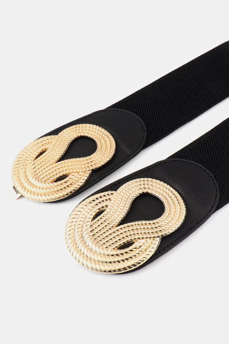 Twisted Alloy Buckle Wide Belt - Lustreve