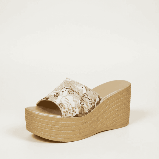 Golden Hour Bloom open toe Platform sandals