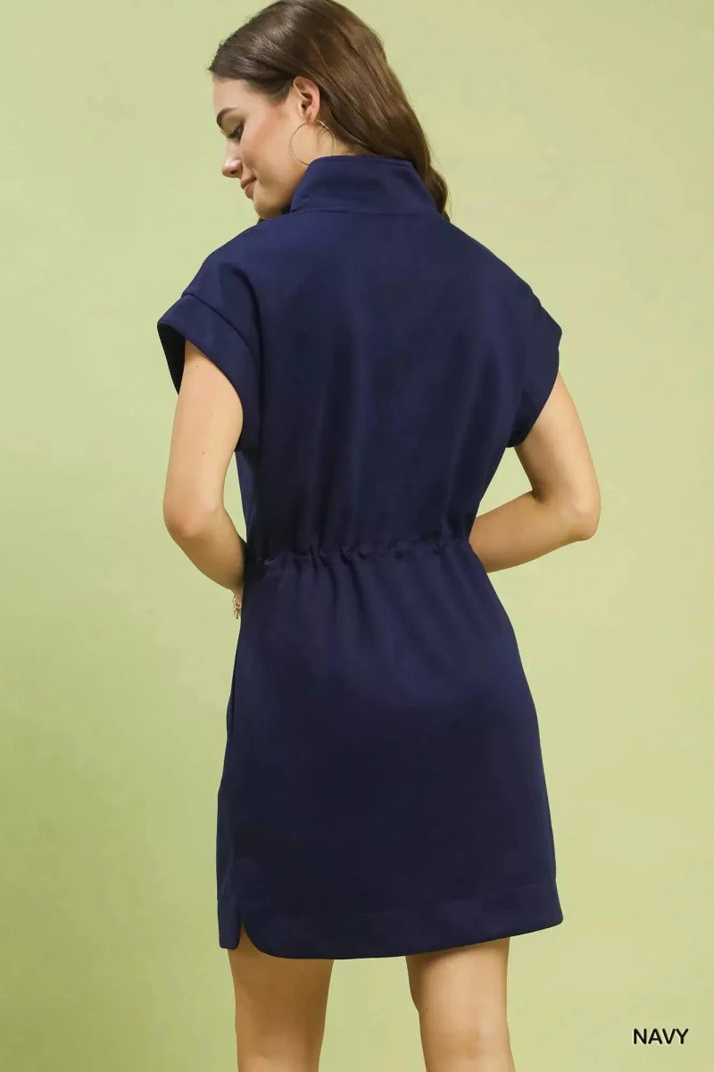 Umgee Dolman Sleeve Zip Detail Dress - Lustreve