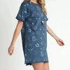 Umgee Full Size French Terry Short Sleeve Round Neck Dress Plus Size - Lustreve