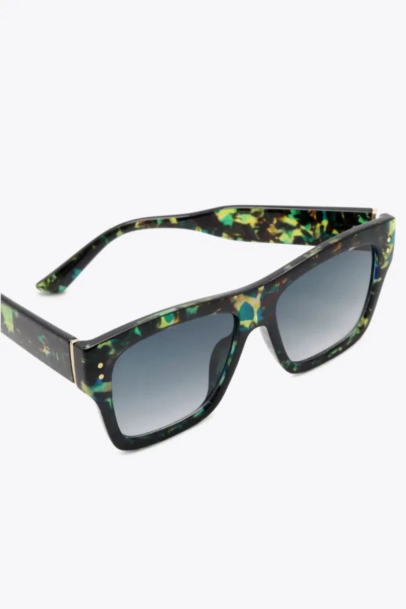 UV400 Patterned Polycarbonate Square Sunglasses - Lustreve
