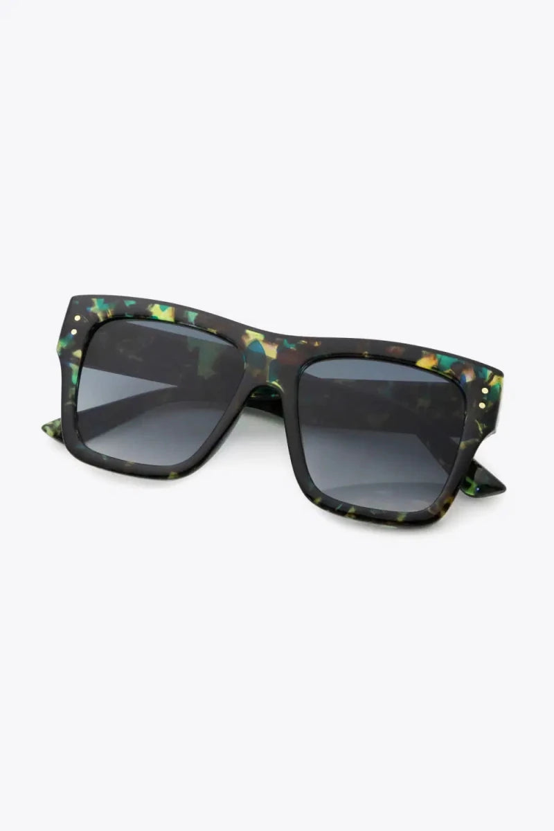 UV400 Patterned Polycarbonate Square Sunglasses - Lustreve