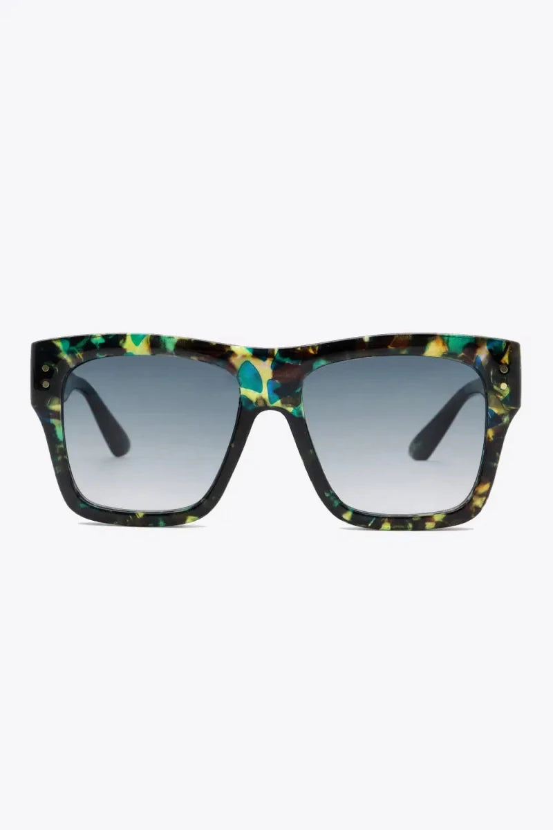 UV400 Patterned Polycarbonate Square Sunglasses - Lustreve