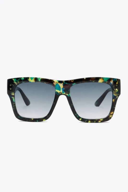 UV400 Patterned Polycarbonate Square Sunglasses - Lustreve