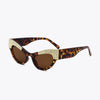 UV400 Rhinestone Trim Cat - Eye Sunglasses - Lustreve