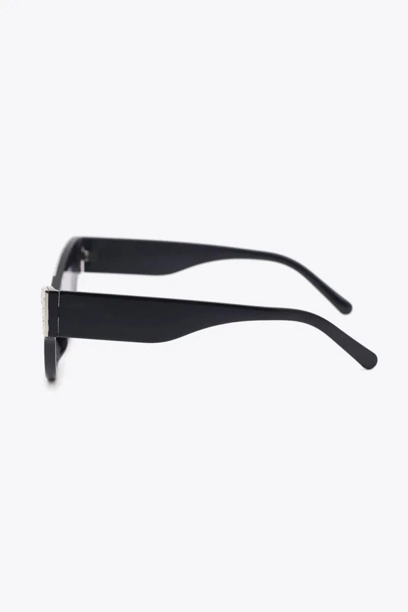 UV400 Rhinestone Trim Cat - Eye Sunglasses - Lustreve