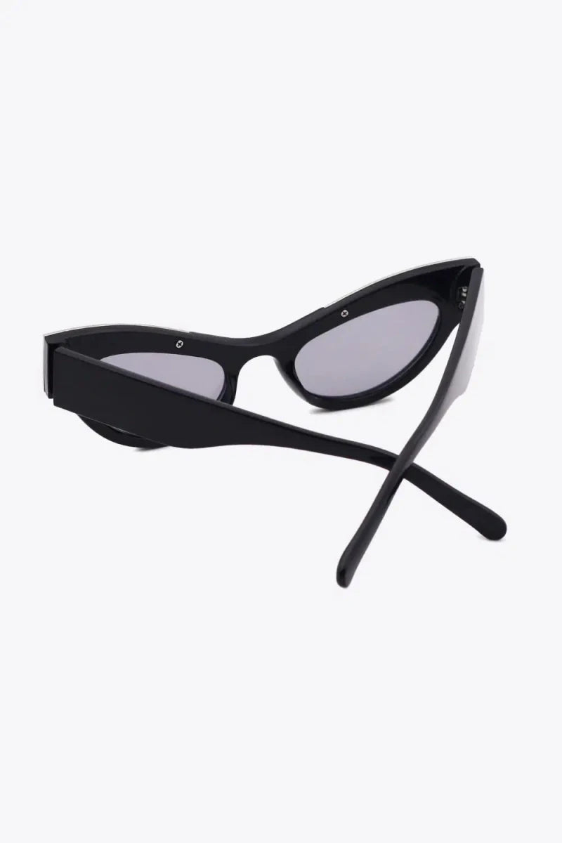 UV400 Rhinestone Trim Cat - Eye Sunglasses - Lustreve