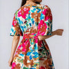 Vacation Primrose Painted - Florals Wrap Mini Dress - Lustreve