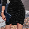 Velvet Vows Maeve Ruched Cowl - Neck Mini Dress - Lustreve