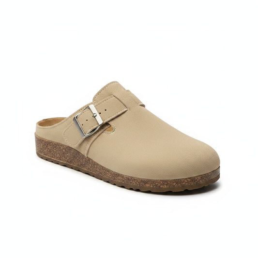Chaussures à enfiler en daim à bout rond et boucle