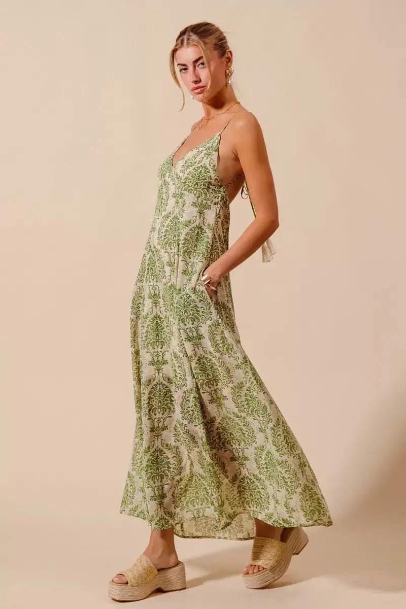Wander Where the Palms Grow Printed Maxi Dress - Lustreve