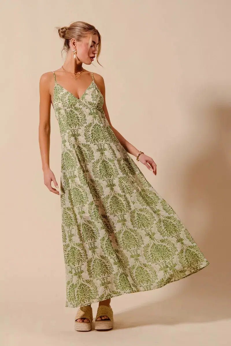 Wander Where the Palms Grow Printed Maxi Dress - Lustreve