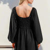 Whispered Promises Smocked Mini Dress – Black - Lustreve
